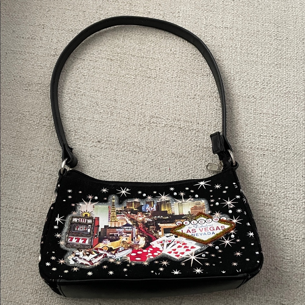 NEW Las Vegas Themed Black Shoulder Bag